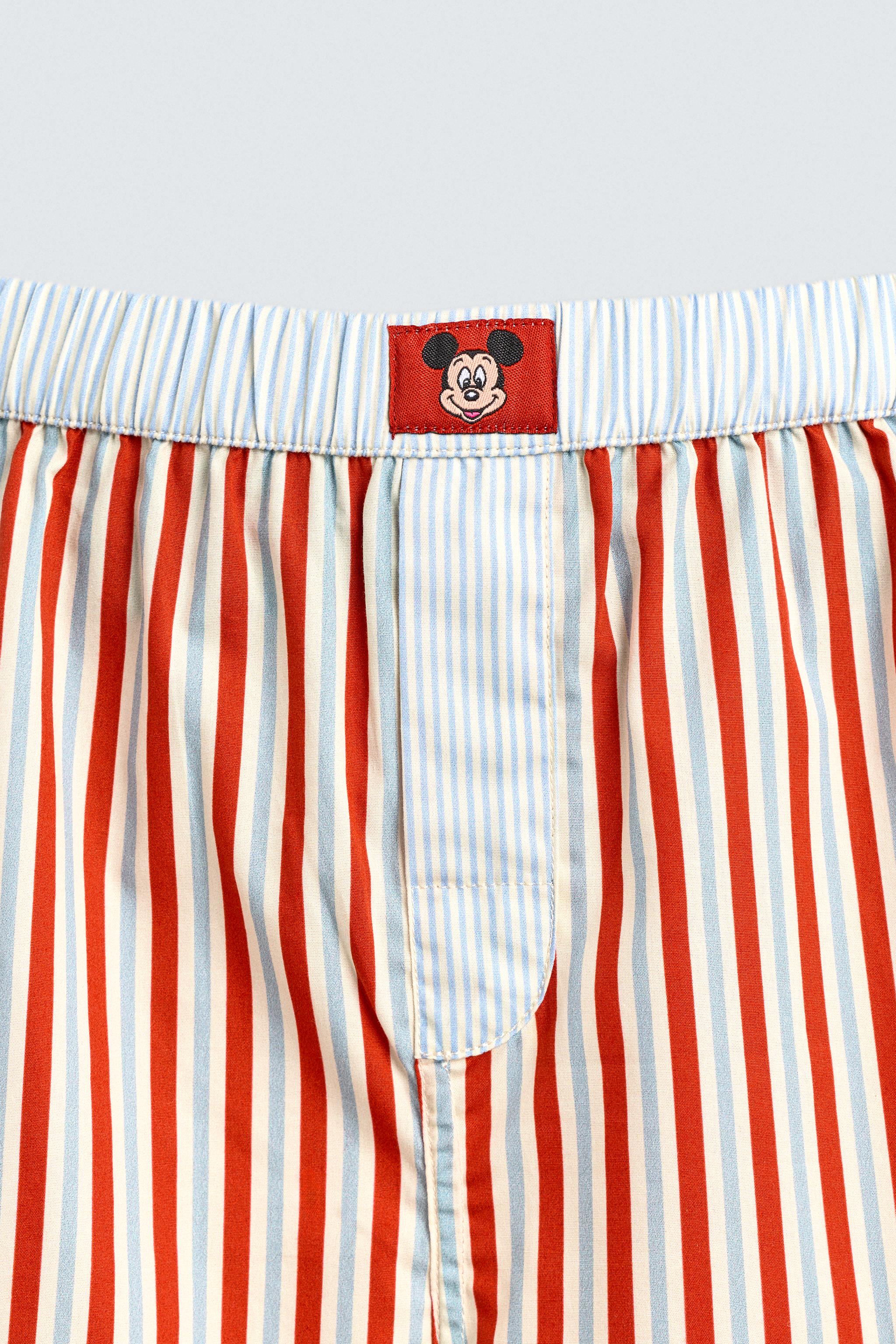 STRIPED POPLIN BOXERS HARRY LAMBERT FOR ZARA X DISNEY